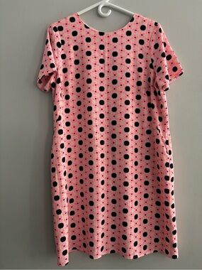 Papaya Pink Geometric Starburst Shift Dress Short Sleeve Mod Tunic Size 18 US 14
